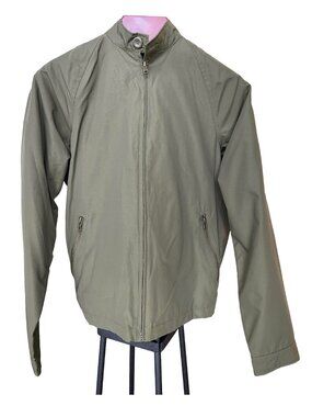 St Johns Bay Men's Jacket Army Green Full Zip Water Repellant Size S